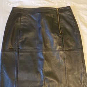NWOT Black Lambskin Leather-like Pencil Skirt